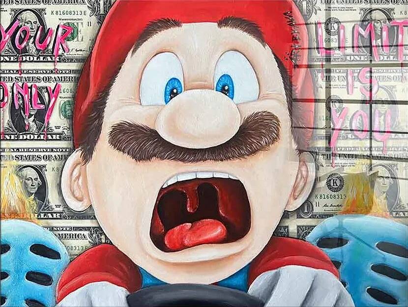 Tableau acrylique Screaming Mario