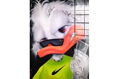 Tableau acrylique Poser Duck
