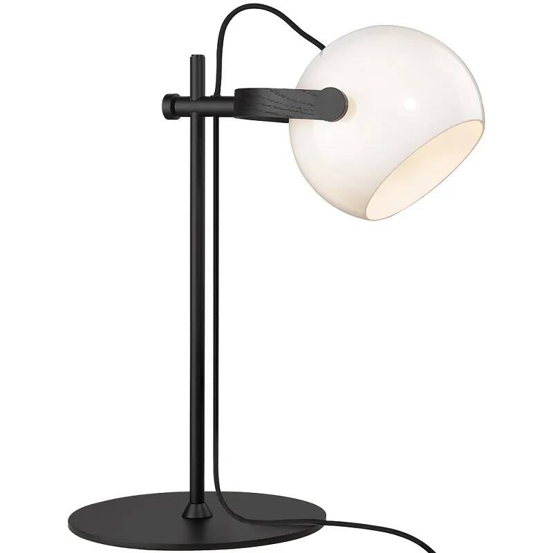 Lampe de table en aluminium noir et acrylique blanc H50