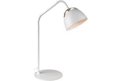 Lampe de table en métal blanc et bois de chêne H45