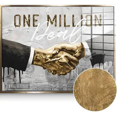 Tableau feuille d'or One Million Deal doré