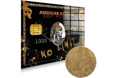 Tableau feuille d'or American Express