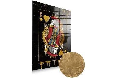 Tableau feuille d'or King Card