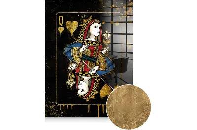 Tableau feuille d'or Queen Card