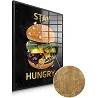 Tableau feuille d'or Stay Hungry noir