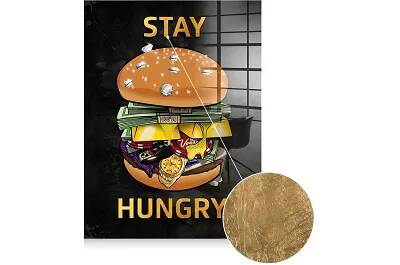 Tableau feuille d'or Stay Hungry
