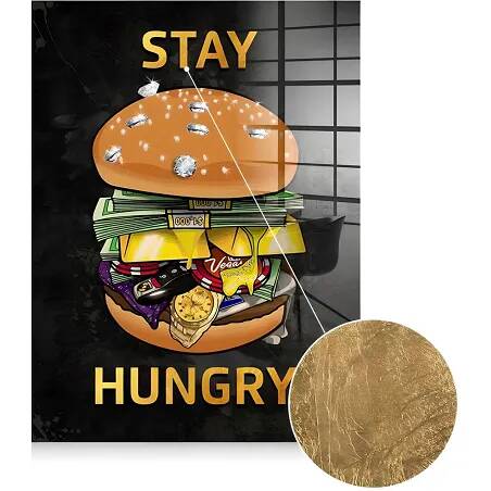 Tableau feuille d'or Stay Hungry