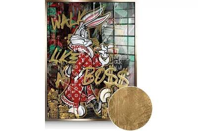 Tableau feuille d'or Bugs Bunny Supreme doré