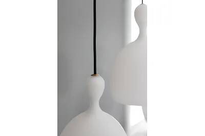 Lampe suspension en verre blanc Ø24