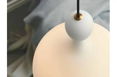 Lampe suspension en verre blanc Ø30