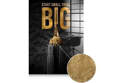 Tableau feuille d'or Start Small Think Big