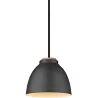 Lampe suspension en métal noir et bois mahogany Ø14