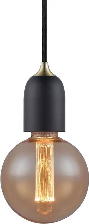 Lampe suspension en aluminium et bois noir Ø5