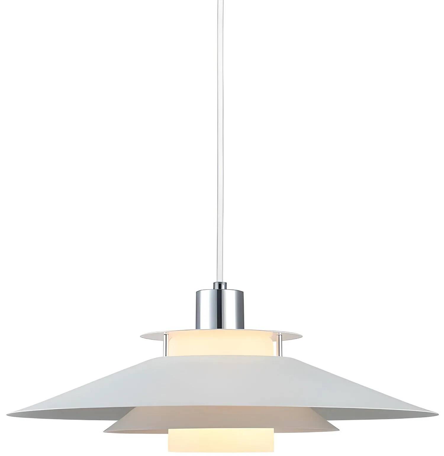 Lampe suspension en métal blanc Ø40