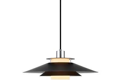 Lampe suspension en métal noir et chromé Ø40