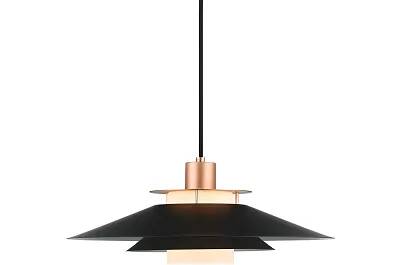 Lampe suspension en métal noir et cuivre Ø40