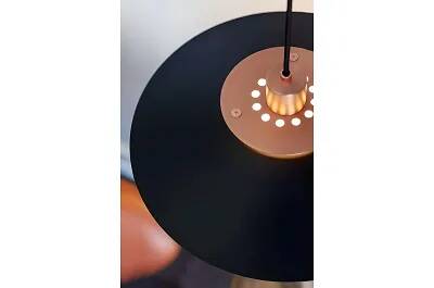 Lampe suspension en métal noir et cuivre Ø40