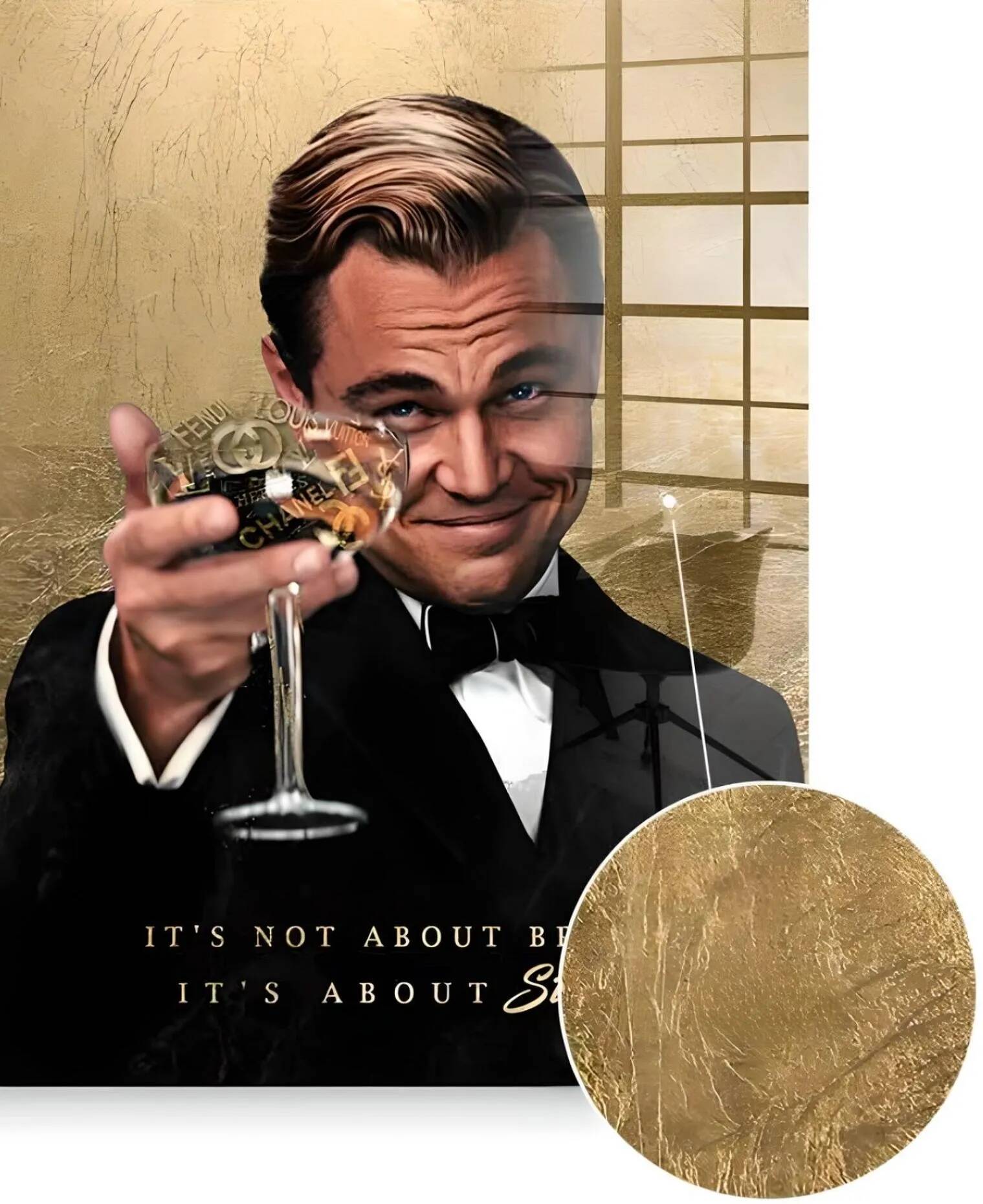 Tableau feuille d'or Leonardo DiCaprio