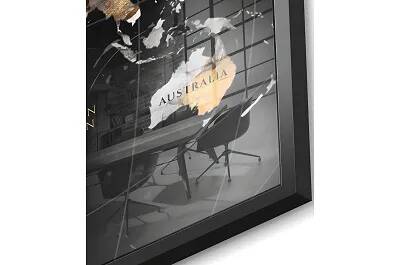 Tableau feuille d'or Abstract Country noir