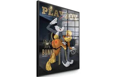 Tableau feuille d'or Playboy Bunny noir