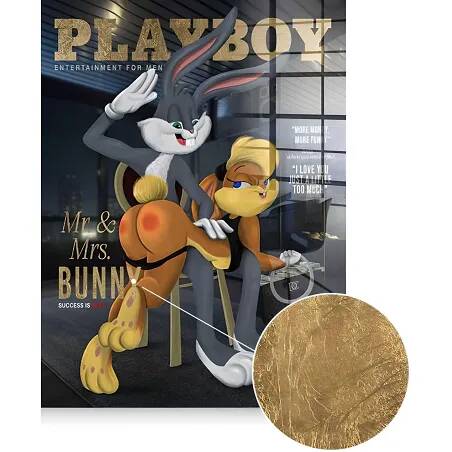 Tableau feuille d'or Playboy Bunny