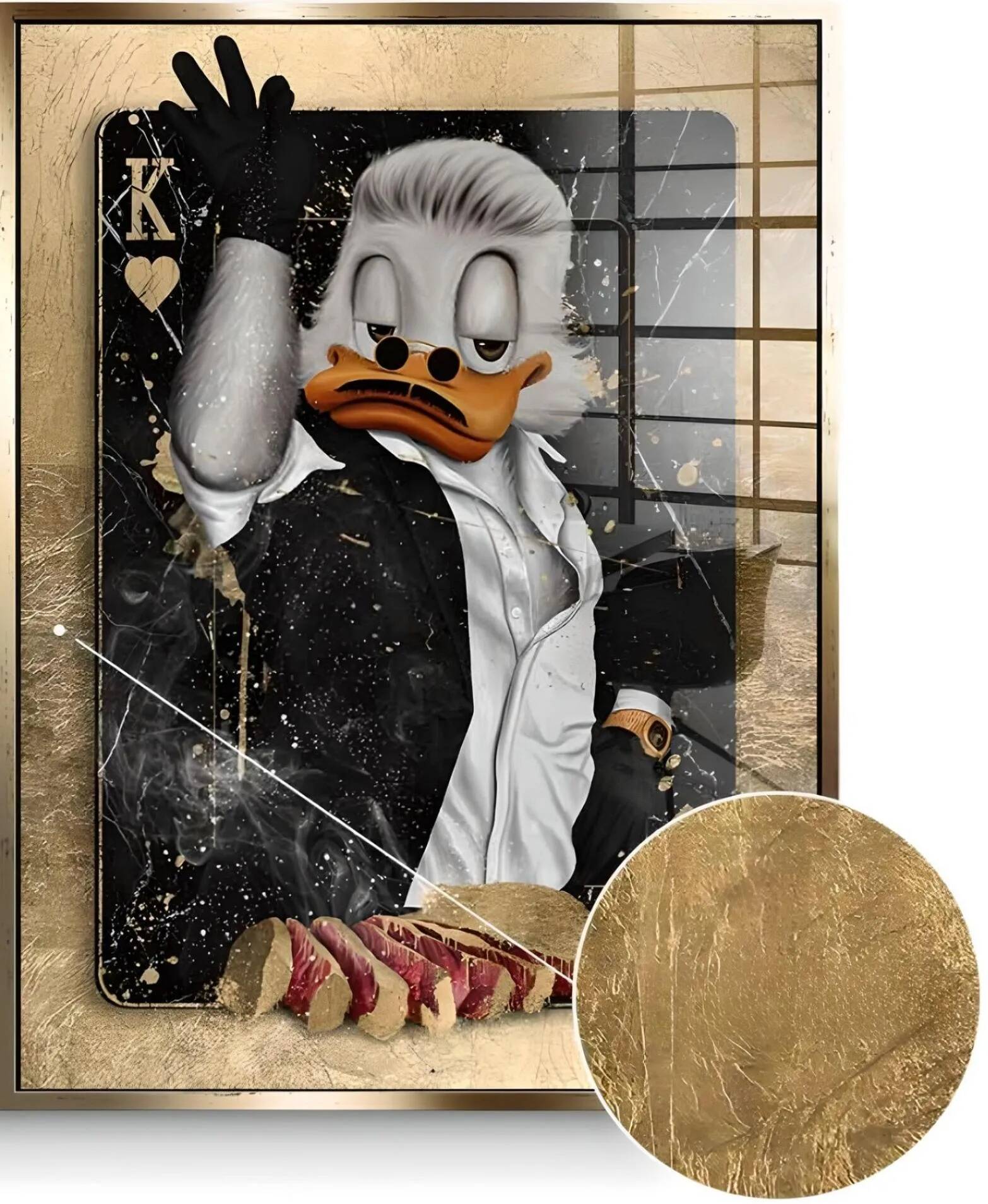 Tableau feuille d'or Nusret Duck doré