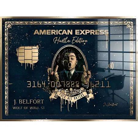 Tableau feuille d'or Royal American Express doré