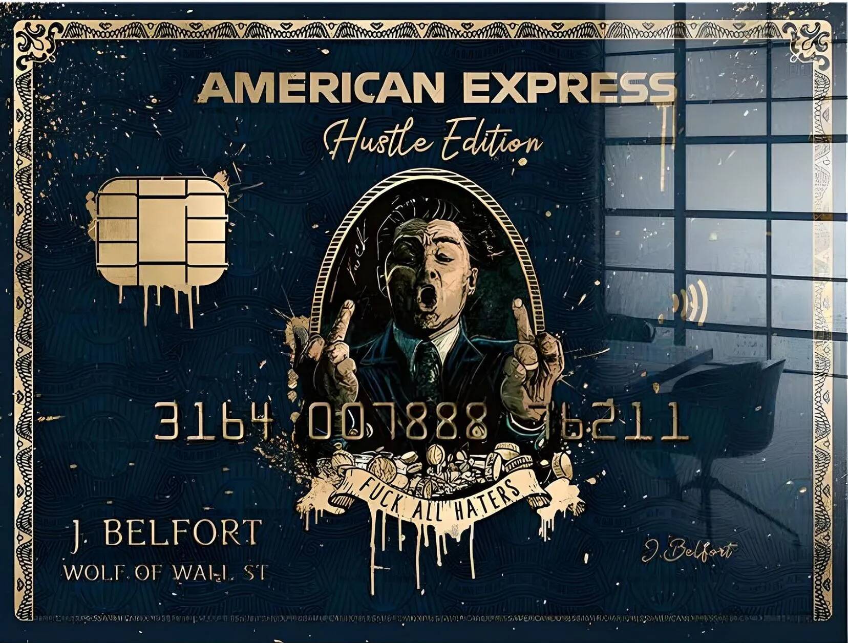 Tableau feuille d'or Royal American Express