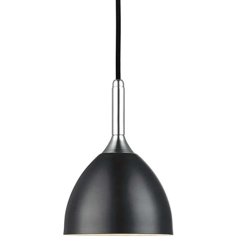 Lampe suspension en métal noir et chromé Ø14