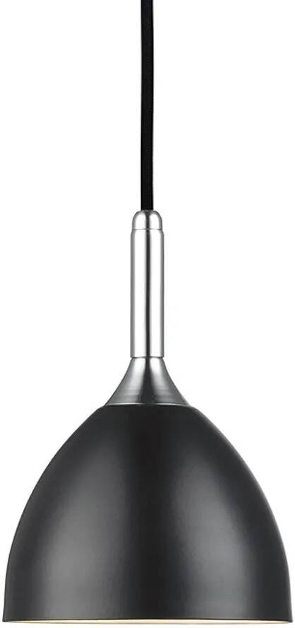 Lampe suspension en métal noir et chromé Ø14