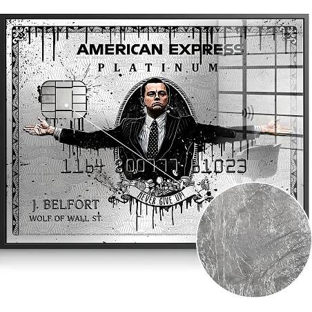 Tableau feuille d'argent Belfort American Express noir
