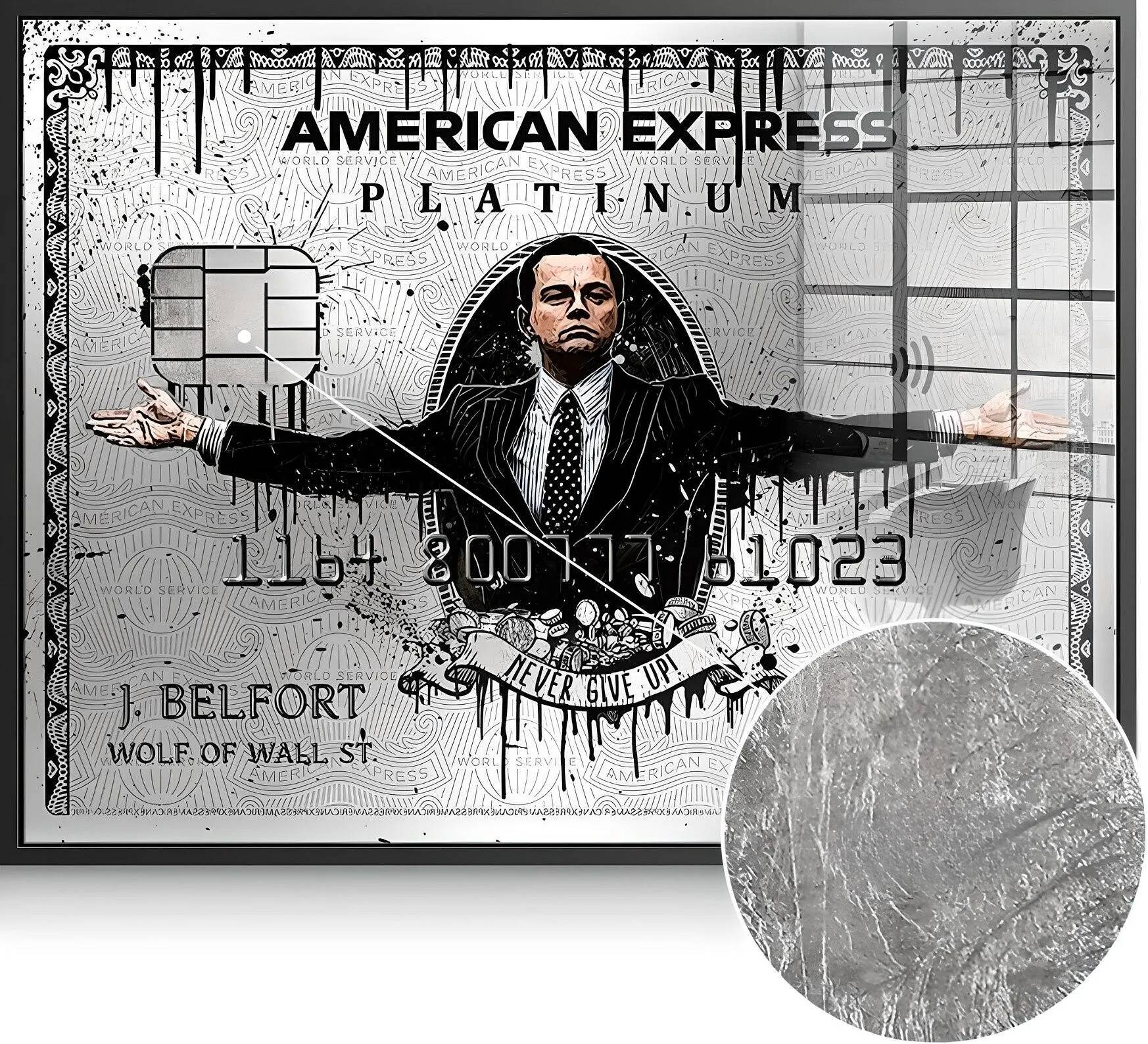 Tableau feuille d'argent Belfort American Express noir