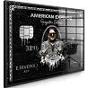 Tableau feuille d'argent Diveroli American Express noir