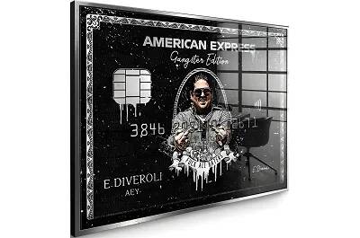Tableau feuille d'argent Diveroli American Express argent
