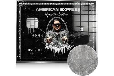Tableau feuille d'argent Diveroli American Express argent