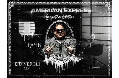 Tableau feuille d'argent Diveroli American Express