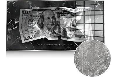 Tableau feuille d'argent Benjamin Franklin argent