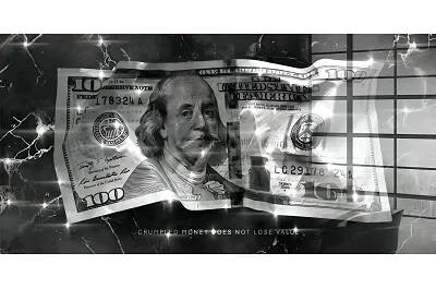 Tableau feuille d'argent Benjamin Franklin