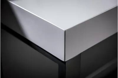 Console design en bois gris et métal noir L120
