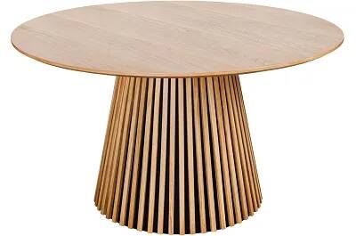 17325 - 186497 - Table à manger en bois massif de chêne naturel Ø120