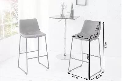 Set de 2 chaises de bar en microfibre gris vintage