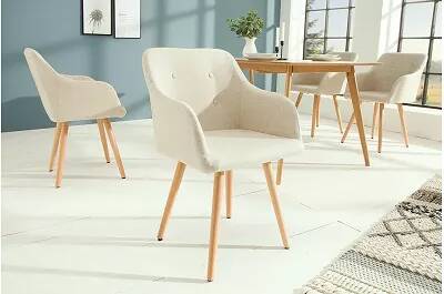 Set de 2 chaises en tissu beige