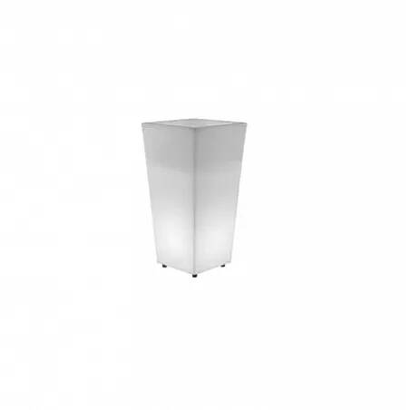 Pot de fleurs à LED solaire blanc Sarven H60