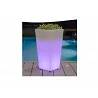 Pot de fleurs à LED solaire blanc Sarven H60