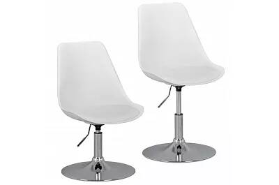 Chaise de bureau design en simili cuir blanc