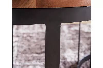 Set de 2 tables basses en bois massif sheesham et métal noir