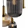 Lampe suspension design à LED dimmable en verre ambré et gris fumé Ø56