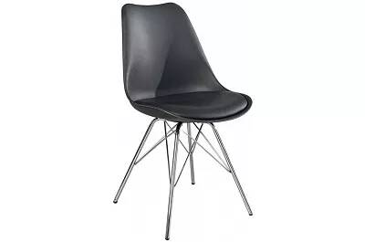 Set de 2 chaises en simili cuir gris