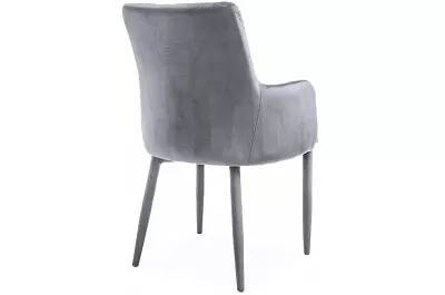 Set de 2 chaises en velours matelassé gris