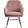 Chaise à bascule en velours rose
